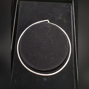 Vintage Italian .925 Sterling Silver Omega Chain Necklace Size 18”  Gothic Vampy